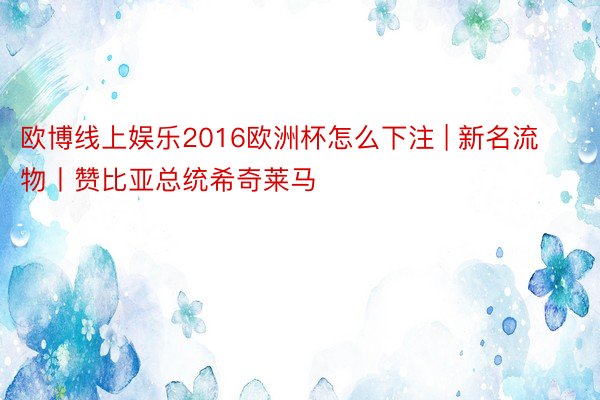 欧博线上娱乐2016欧洲杯怎么下注 | 新名流物丨赞比亚总统希奇莱马