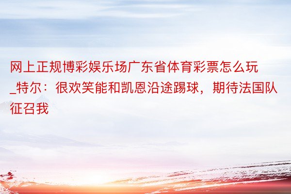 网上正规博彩娱乐场广东省体育彩票怎么玩_特尔：很欢笑能和凯恩沿途踢球，期待法国队征召我